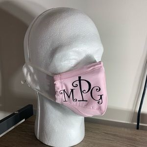 Kids personalized curly q monogrammed facial mask